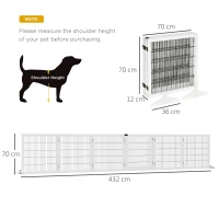 PawHut Wooden Pet Gate, Freestanding Dog Safety Barrier, w/ 2 Support Feet, White(m-3)