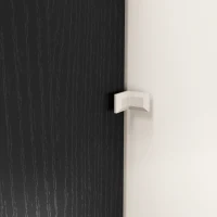 HOMCOM Coluna de Banheiro 6 Níveis, Móvel de Armazenamento Estreito, 2 Portas e 4 Prateleiras Ajustáveis, 40x35x180cm, Preto(m-9)