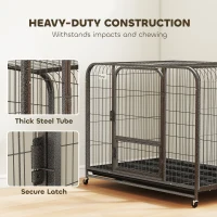 PawHut Heavy Duty Dog Crate,116 x 77 x 88 cm, Large Dog Cage for Small to Large Breeds(m-4)