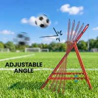 HOMCOM Adjustable Rebounder Net Kickback Target Goal for Teens Adults Training, Red(m-4)