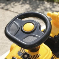 AIYAPLAY Trator Sem Pedais com Rolo Dianteiro Elevável Buzina e Arrumação Amarelo(m-9)