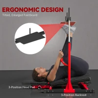 SPORTNOW Vertical Leg Press Machine with Adjustable Leg, Back and Head Positions, 1" Standard Plate Compatible, Red(m-6)