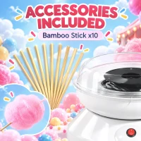 HOMCOM Candy Floss Maker, Quick Making Electric Cotton Floss Machine with 10 Bamboo Sticks, White(m-5)