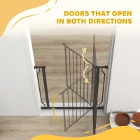 PawHut Extra Wide Dog Gate, with Door Pressure, for Doorways, Hallways, Staircases - Black(m-8)