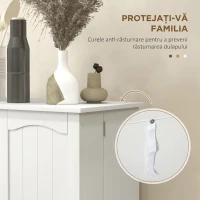 HOMCOM Dulap de bucătărie modern cu 12 rafturi pentru condimente pe uși, rafturi reglabile, 2 uși, 60x30x104 cm, alb(m-6)