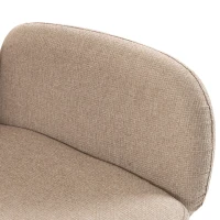 HOMCOM Swivel Accent Chair, Upholstered Linen-Look Armchair with Curved Backrest, Wrapped Armrests for Living Room, Light Brown(m-12)