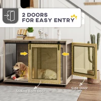 PawHut Dog Crate Furniture with Sliding Door for XL Dogs, Brown(m-6)