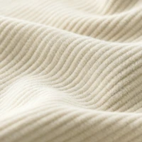 HOMCOM Puf para Adultos en Terciopelo Acanalado, Acolchado en Espuma, Forma Envolvente, Sin Montaje, 114x121x60cm, Crema(m-7)