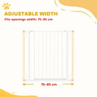 PawHut Extra Wide Dog Safety Gate, with Door Pressure, for Doorways, Hallways, Staircases - White(m-4)