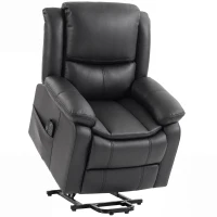HOMCOM Riser Recliner Chair with Massage and Heat, PU Leather Power Electric Lift Armchair for Elderly, Charcoal Grey(m-1)