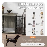 PawHut Indoor Dog Crate Furniture End Table w/ Plush Washable Cushion, Lockable Door, for Medium Dogs(m-4)