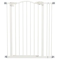 PawHut Metal Pet Safety Gate Dog Gate Folding Fence 74-87cm, White(m-1)