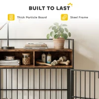 PawHut Dog Crate Furniture, Dog Cage with Rotatable Feeding Station and Storage Shelves, End Side Table Indoor Pet Kenne(m-6)