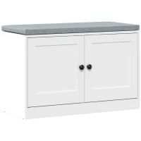 HOMCOM Banco Sapateira com Almofada Acolchoada, 80x35.5x52.5 cm, Branco(m-1)