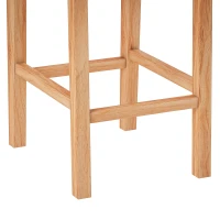 HOMCOM Conjunto de 2 Banquetas de Bar, Banquetas com Encosto Efeito Vime, Assento Estofado em Chenille Altura 66 cm, Creme(m-9)