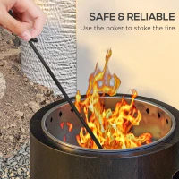 Outsunny Metal Wood-burning Smokeless Fire Pit, Black(m-7)