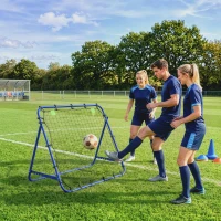 HOMCOM Adjustable Rebounder Net Kickback Target Goal for Teens Adults Training, Blue(m-2)