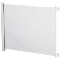 PawHut Retractable Stair Gate,  Dog Pet Barrier, for Doorway, Staircase, Hallway - White(m-11)