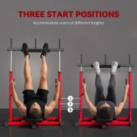SPORTNOW Vertical Leg Press Machine with Adjustable Leg, Back and Head Positions, 1" Standard Plate Compatible, Red(m-4)