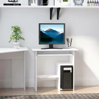 HomCom birou ergonomic, 80x45x75cm, PAL/metal, alb | AOSOM RO(m-15)