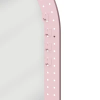 HOMCOM Oval Wall Mirror, 60 x 90 cm Decorative Hanging Mirror with Pegboard Frame, Wall-Mounted, Pink(m-12)