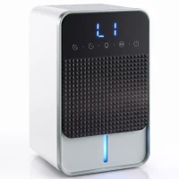 HOMCOM 400mL/Day Small Dehumidifier, RGB Mood Lights, Timer, LED Display, Dehumidifier for Home, Bedroom(m-1)