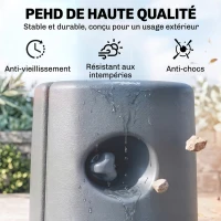 Outsunny Lot de 4 Pieds de tonnelle pop-up remplis d'eau ou de sable pieds de sol pour pavillon en HDPE avec vis de sécurité(m-5)
