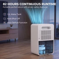 HOMCOM 400mL/Day Small Dehumidifier, RGB Mood Lights, Timer, LED Display, Dehumidifier for Home, Bedroom(m-6)