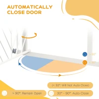 PawHut Pressure Fit Stair Gate, Dog Gate, with Auto Closing Door, Double Locking, Easy Installation, Openings 74-80cm - White(m-6)