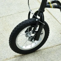 HOMCOM Teen Kids Stunt Scooter w/ Adjustable Handlebar, 12 Inch Rubber Tyres, Dual Brakes, Black(m-8)
