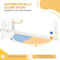 PawHut Extra Tall Pet Gate, Indoor Dog Safety Gate, with Cat Flap, Auto Close, 74-101cm Wide - White(m-5)