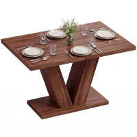 HOMCOM Rechteckiger Esstisch für 4 Personen 120x80 cm Nussbaum(m-8)
