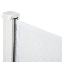 PawHut Barrière de sécurité chien barrière rétractable automatique barrière escaliers couloirs portes 115 x 82,5 m teslin acier blanc(m-9)