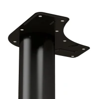 HOMCOM Conjunto de 4 Pés de Mesa em Metal Estilo Industrial com Parafusos Auto-roscantes e Patins Reguláveis 73x6x6 cm Preto(m-8)