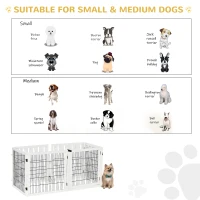 PawHut Wooden Pet Gate, Freestanding Dog Safety Barrier, w/ 2 Support Feet, White(m-8)