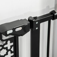 PawHut 74-80 cm Pressure Fit Safety Gate for Doorways and Staircases, Dog Gate, Pet Barrier for Hallways with Auto Close, Double Locking(m-9)