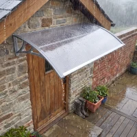 Outsunny Front Door Canopy, Outdoor Awning, Rain Shelter, 110 x 60cm, Grey(m-9)