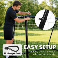 SPORTNOW Football Goal, 6 x 4ft Football Net with Ground Stakes and Metal Frame, Training Equipment for Indoor Outdoor Play(m-5)