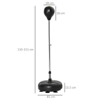 HOMCOM Punching Bag with Stand, 133-151cm Adjustable Height, for Teens, Gold Tone/Black(m-3)