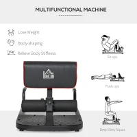 HOMCOM Sissy Squat Bench, Adjustable Squat Machine, Sit Up Machine with Push Up Stand, Leg Workout Trainer for Lower Body and Core Training, Home Gym Fitness Equipment, Black(m-7)
