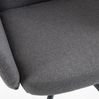 HOMCOM Swivel Accent Chair, Upholstered Linen-Look Armchair with Curved Backrest, Wrapped Armrests for Living Room, Grey(m-13)