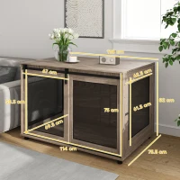 PawHut Dog Crate Furniture with Sliding Door for XL Dogs, Brown(m-3)