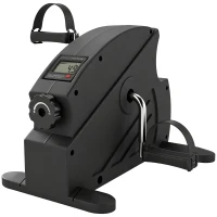SPORTNOW Mini Heimtrainer Pedaltrainer mit stufenlosem Widerstand LCD-Display 4-fach verstellbaren Pedalriemen Griff(m-12)