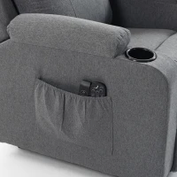 HOMCOM Riser Recliner Chair with Massage and Heat, Linen Electric Lift Armchair for Elderly with Spring Cushion, Dark Grey(m-12)