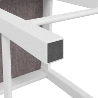 HOMCOM Conjunto de 2 Bancos de Bar, Cadeiras de Bar em Madeira Maciça com Assento Acolchoado Efeito Linho e Encosto, Branco e Castanho(m-9)