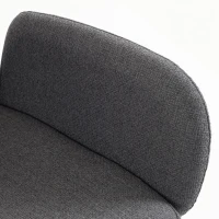 HOMCOM Swivel Accent Chair, Upholstered Linen-Look Armchair with Curved Backrest, Wrapped Armrests for Living Room, Grey(m-12)