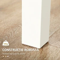 HOMCOM Masă de Dining pentru 4-6 Persoane, Design Modern pentru Bucătărie și Living, 119x70x75cm, Alb și Lemn(m-6)