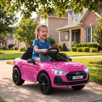 AIYAPLAY Macchina Elettrica per Bambini 12V Audi A5L con Telecomando, Batteria al Litio, 2 Motori, Telecomando, Rosa(m-10)