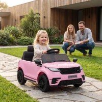 AIYAPLAY Range Rover Velar Licensed 12V Electric Car for Kids with Remote, 4-Wheel Suspension, Slow Start for 2-4 Years, Pink(m-2)