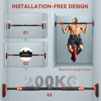 SPORTNOW Pull Up Bar, for 70-90 cm Doorways, No Screws, Maximum load 200 kg(m-6)
